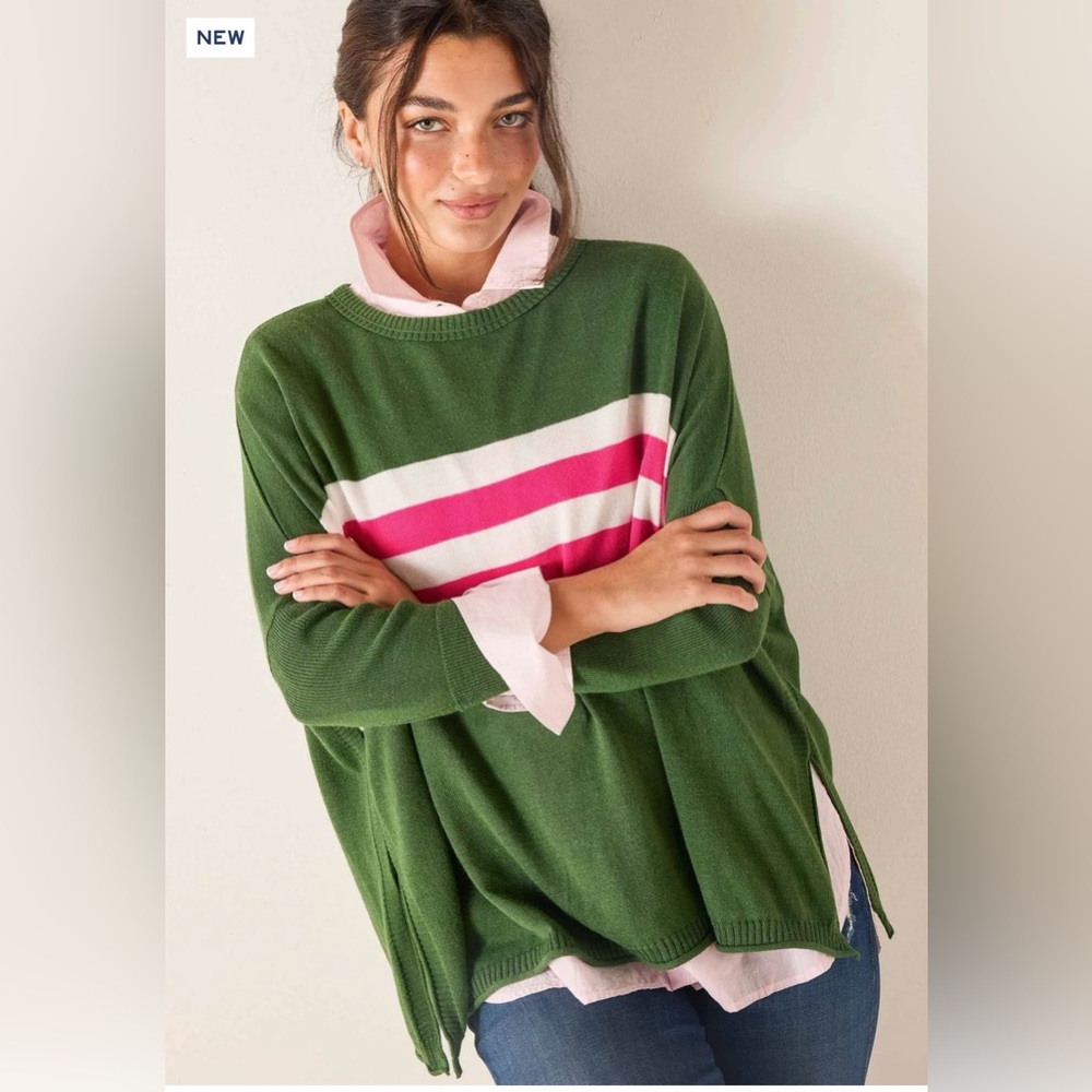 Mersea Blue and White Striped Women's Sweater